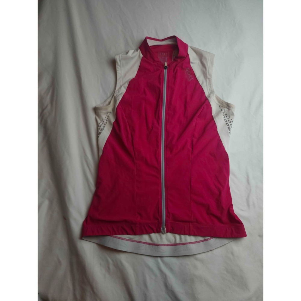 Gore Bike Wear Vest Womens L Pink White Cycling Athletic Sporty Chic Athleisure